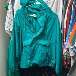 GORPCORE ALERT vintage bmoss nylon rain jacket button up pockets elastic waist